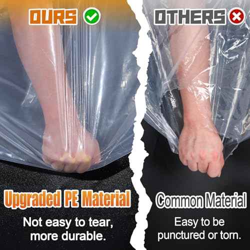 10x13ft Anti-Tear Clear Tarp Waterproof for Patio Winterizing - 2pcs Windproof Poly Tarpaulin, Heavy Duty Transparent Enclosure with Grommets for Covering Chicken Coops Greenhouse Garden Plants