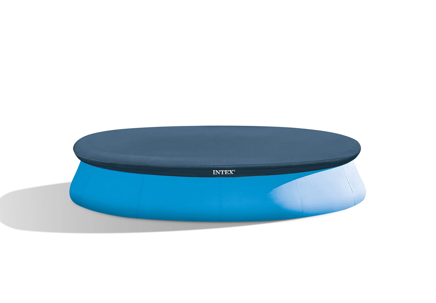INTEX 28022E Pool Cover: For 12ft Round Easy Set Pools – Includes Rope Tie – Drain Holes – 12in Overhang – Snug Fit