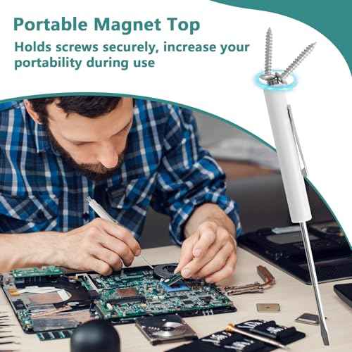 2 Piece Pocket Screwdriver Set with Magnetic Tip and Pocket Clip - Mini Tops and Clips - Ideal Repair Tool for Home, Office, Gadgets - Mechanics, Electricians, Technicians