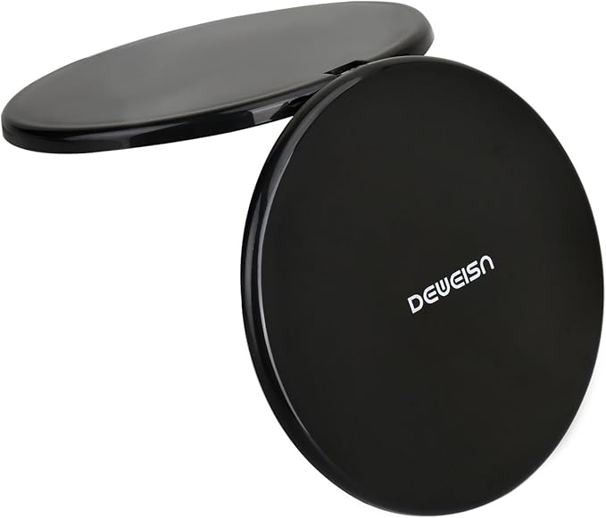 deweisn Magnifying Compact Cosmetic Mirror Elegant Pocket Handheld Makeup Mirror with Powerful 10x Magnification and 1x True View Mirror for Travel or Your Purse (Pack of 2)