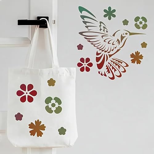 Hummingbird Bird Flower Wall Stencils Template Reusable Spray PaintStencils for Craft Painting On Wood Craft Canvas Walls Wood Furniture Decorations DIY Scrapbooking