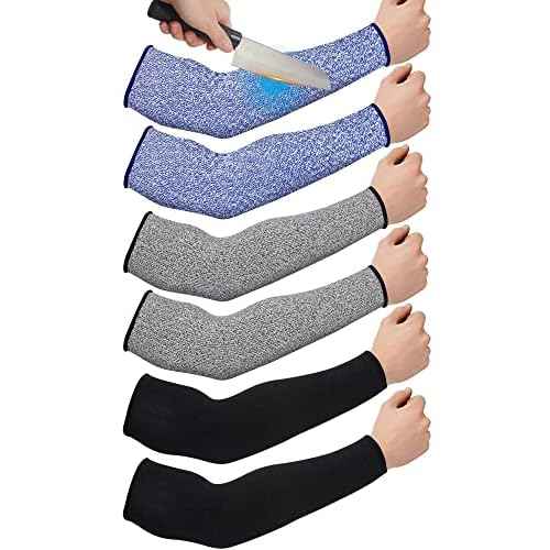 Neer 3 Pairs Cut Resistant Arm Sleeves Level 5 Arm Guard Protectors for Welding Gardening Kitchen Thin Skin Bruising Forearm