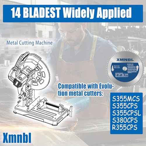 14 Inch Metal Steel Cutting Saw Blade,Replacement for Evolution 14 Inch Chop Saw Blade for Evolution S14CPS,S15CPS,S355MCS,S355CPS,S380CPS|Metal Cutting Saw,66Teeth Mild Steel Cermet Blade