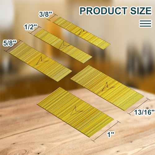 23 Gauge Pin Nails Headless Pinner Nails for 23 GA Pneumatic & Electric Pinners or Pin Nailer or Pin Nail Gun, Great for Fine Woodworking & Trim Jobs (3/8"+1/2"+5/8"+13/16"+1"-5000PCS)