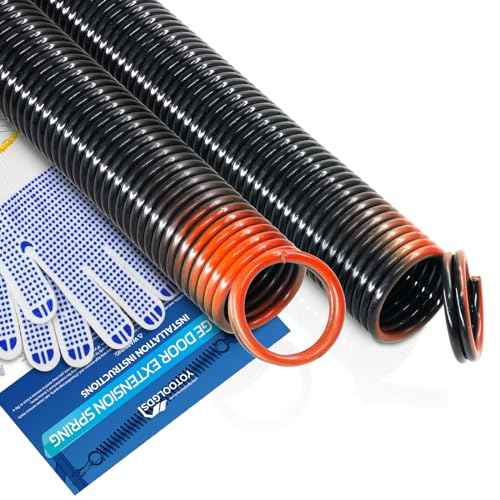 Pair of 170 lbs Heavy Duty Garage Door Extension Springs Stretch Springs, 25¡± Long, Double Loop Ends, High Precision Electrophoresis Black Coated,MIN 16,000 Cycles,for 7ft High Garage Doors
