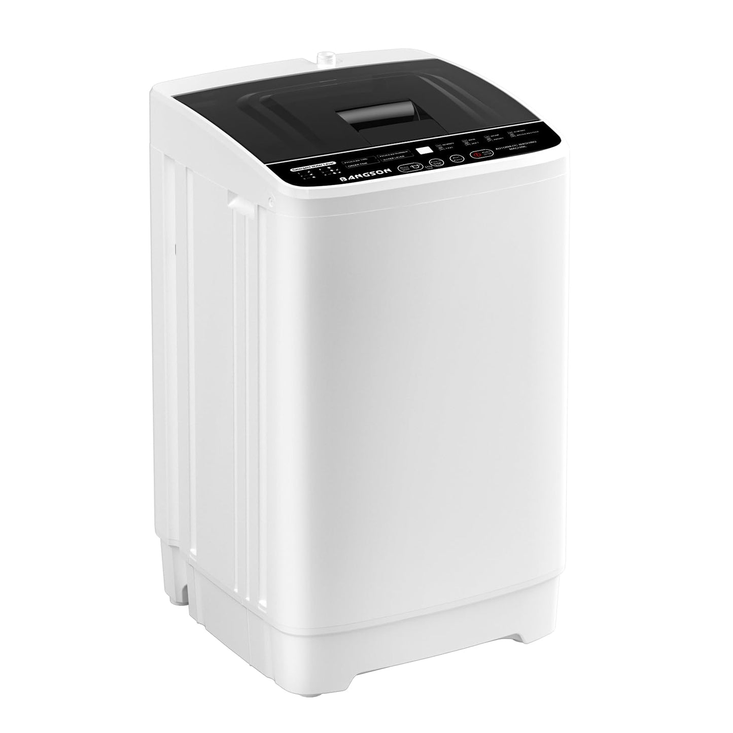 BANGSON Portable Washing Machine, 1.08 cu.ft Portable Washer with LED Display, Built-in Drain Pump, 8 Cycles, Mini Washer for Home, Apartment, Dorm, White