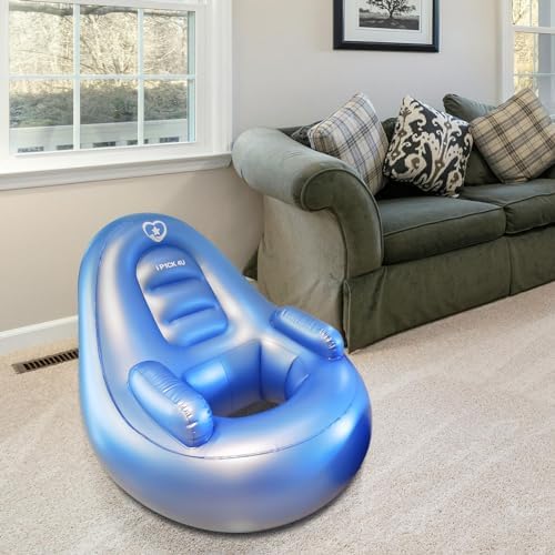 Blue BBL Inflatable Chair with Ottoman for After Butt Surgery Recovery,Sitting,Sleeping,Pregnancy and Relaxation and BBL Pillow Results Lifting Cushions for BBL Lipo 360(Air Pump Not Included)