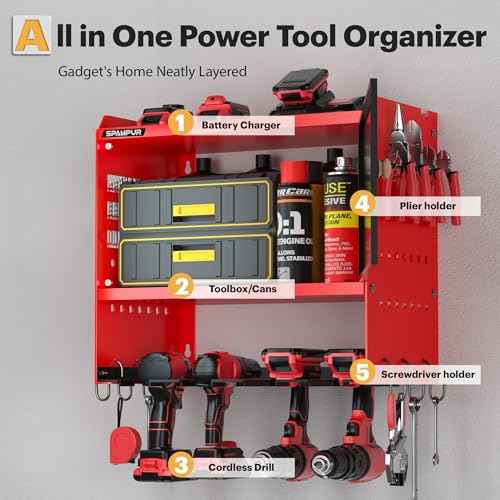 Toolbox Wall-Mounted Tool Cabinet Organizer,150LBS Weight Capacity for Power Tools, 30-Tool Garage/Studio Storage System, 15-Min Quick Assembly with Metal Frame, Father Day Gift for Men
