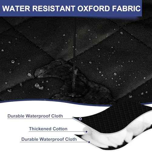 Magnetic Thermal Insulated Door Curtain Fit Door Size 72" x 80", Quilted Oxford Fabric Thicken Cotton Fill, Winter Door Cover Keep Cold Draft Out, Blanket Insulation for Front Patio Doors Black
