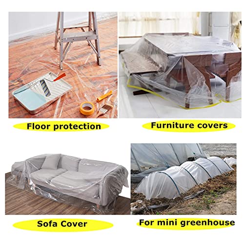 AOPANDA Painters Plastic Drop Cloth£¬9x12ft Plastic Tarp Waterproof Dustproof£¬ Painting for Couch Cover and Furniture Cover, Painters Plastic, dust Cover.