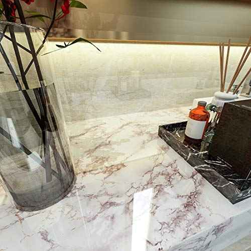 LACHEERY Granite Marble Contact Paper for Countertops Waterproof Faux Marble Countertop Peel and Stick Wallpaper Grey Removable Marble Wall Paper for Kitchen Cabinets Wall Desk Counter Top 15.8"x80"