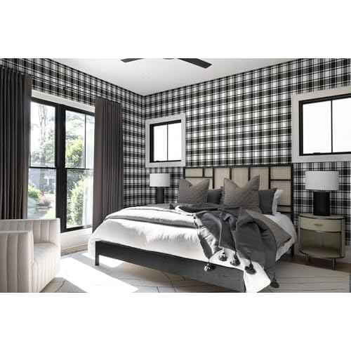 Guvana 17.7"x118" Black and White Trellis Contact Paper Peel and Stick Wallpaper Removable Contact Paper Self-Adhesive Waterproof Wallpaper for Wall Cabinets Shelves Drawer Liner Decorative