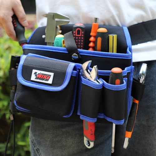 Tool Belt,600D Water-draining Oxford Cloth Tool Belts for Men,Electrician Tool Belt Widely Applied to Repairmen,Electrician,Carpenter,Construction (7 pockets)