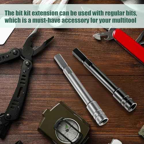 Dreyoo Bit Driver Extender Add-on Accessory for Multi-Tools,1/4" Hex Bits Adapter Compatible with Leatherman, Surge, Wave Plus and Signal Set(Black)