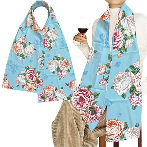 Adult Bibs Scarf for Women Eating - Dignified Alternative to Bib for Reusable Elderly Adults Senior Citizens Washable Dining Adjustable Snap Closure Baberos Para Adultos