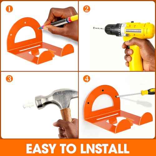 Weed Eater Hanger, Garage Organizer Trimmer Rack Wall Mount, Garden Power Tool Holder Garage Hooks for Grass Trimmer, Hedge Trimmer, Leaf Blower and Chainsaw Storage, 2 Pack