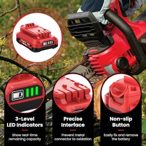 2-Pack 3.6Ah Replacement Battery and Charger for Craftsman 20V Battery Lithium CMCB202 CMCB202-2 CMCB201 CMCB204 CMCB204-2 CMCS300B Compatible with Craftsman Batteries 20V Cordless Power Tools (Red)