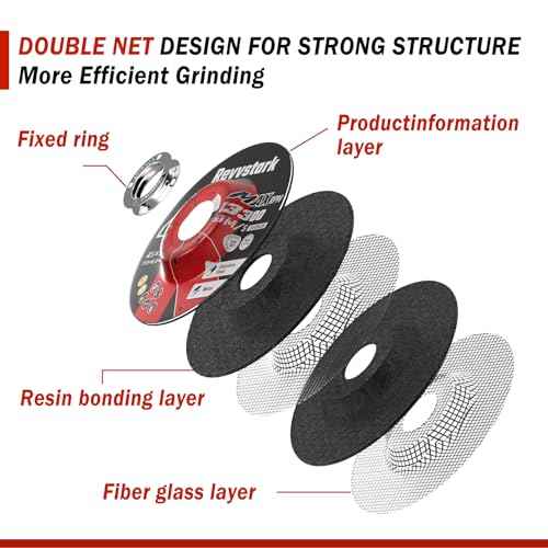 50 Pack Grinding Wheels 4-1/2 Inch, Grinder Wheel for General Purpose Metal & Stainless Steel, Aluminum Oxide Grinding Disc 4 1/2 for Angle Grinder, Depressed Center 4.5" * 1/4" * 7/8"