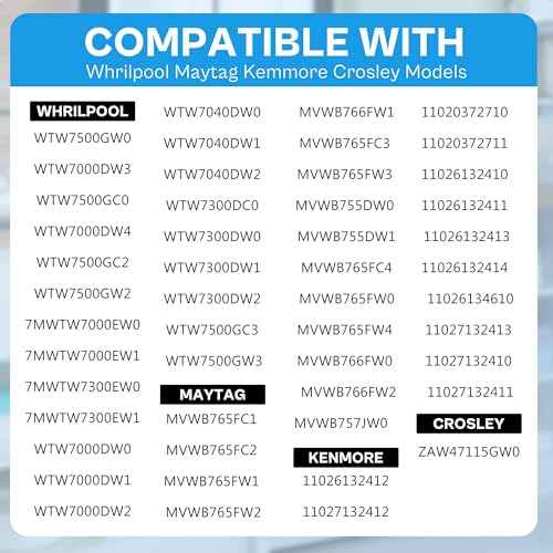 Upgraded MVWB765FW3 MVWB765FW4 WTW7500GC2 7MWTW7000EW0 Washer Suspension Rod Kit for Maytag Whirlpool Kenmore Washer WTW7040DW0 MVWB765FC3 7MWTW7300EW0 WTW7500GW0 11026132413