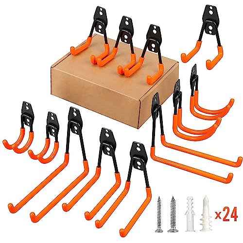 Eagles Garage Wall Hooks,12Pack Heavy Duty Garage Storage Hooks with Anti-Slip Coating,Wall Mount Garage Hanger Organizer,Tool Hangers for Hanging Bike, Ladder and Garden Tools