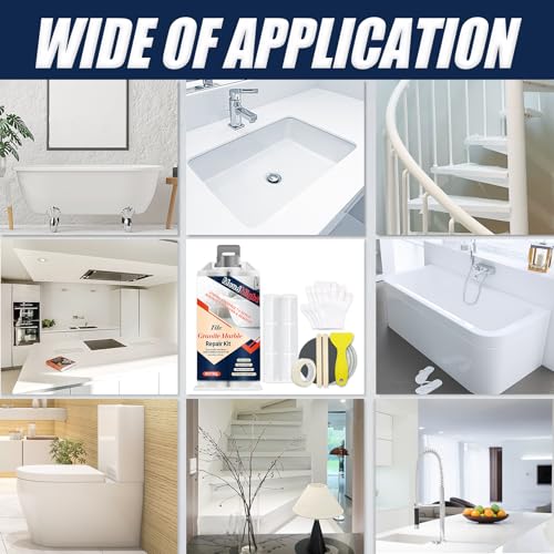 Porcelain & Fiberglass Repair Kit - Tub, Tile, Shower, Bathtub Repair Kit for Ceramic, Marble, Quartz, Granite - Waterproof & Leak-Proof Fix Cracks, Holes, Scratches, Dents (White)