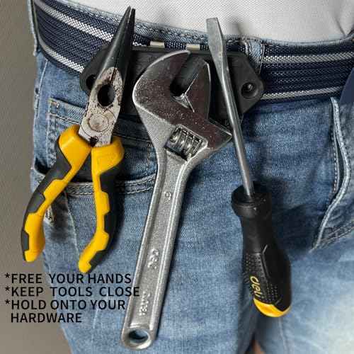 Magnetic Belt Tool Holder, Heavy Duty Tool Belt Clip, Storage Organizer for Screws, Hammer, Pliers, Drill Bit, Wrench, or Any Magnetic Tools and Hardware