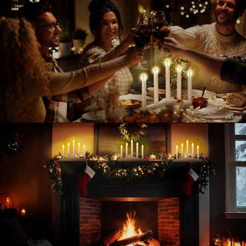 VIHOSE 4 Pack Electric Window Candles Plastic Christmas Flameless Electric Candolier with 5 Lights Indoor Waterproof LED for Yard, Garden Decoration