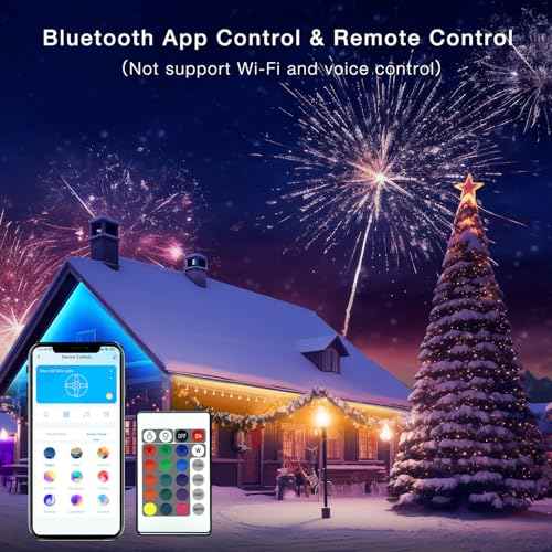 Outdoor LED Strip Lights Waterproof, 200ft IP67 Waterproof LED Light Strips with Remote, App Control, Music Sync RGB Exterior LED Rope Lights for Eaves, Roof, Balcony, Deck, Pool, Outdoor Decorations