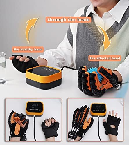 Rehabilitation Robot Gloves Upgrade Hemiplegia Hand Stroke Recovery Equipment with USB Chargeable and Strength Adjustment