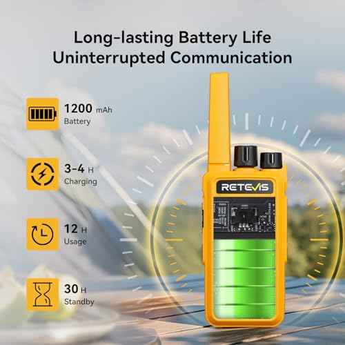 Retevis RT68 Walkie Talkies Rechargeable, Rugged Radios Walkie Talkie Long Range for Adults, Portable FRS 2 Way Radios, VOX Handsfree, 1200mAh Battery USB Charging for Outdoor Hiking Cycling (4 Pack)