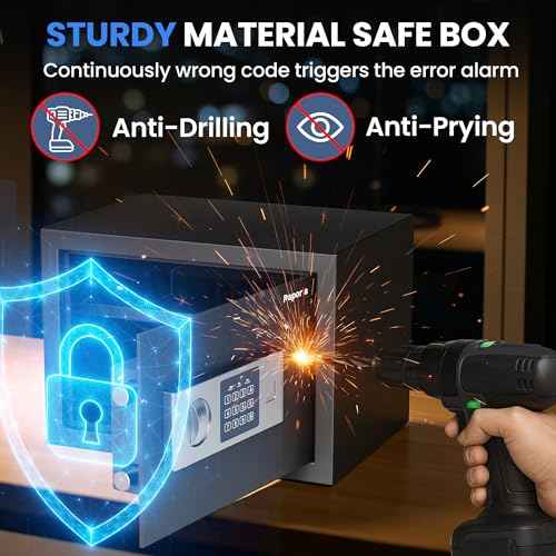 0.66 Feet Cubic Safe Box, Digital Security Lock Box with Shelf & Keypad & Combination, Alloy Steel Digital Home Safe for Home, Office, Hotel or Business, 13.8"W x 9.8"D x 9.8"H
