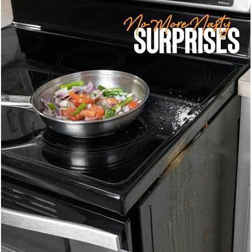 Linda¡¯s Essentials Stove Gap Covers Stainless Steel (2 Pack), 316 Stainless Steel Stove Gap Covers Heat Resistant Oven Gap Filler Seals Spaces Between Stovetop and Counter (25.4 Inches, Black (Steel))