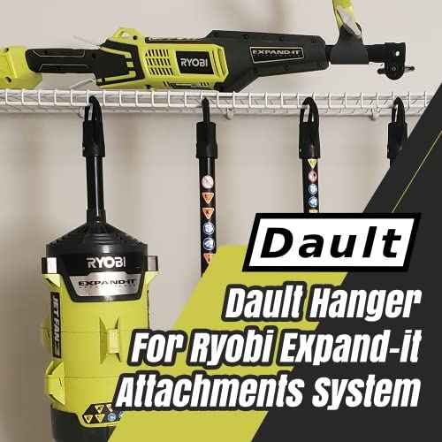 DAULT American-Made Heavy Duty Garage Storage Hooks for Ryobi Expand-It Attachments | Tool Organizer Hangers | Wall Mount Utility Hooks | Set of 3 | Made in U.S.A. (Patented)