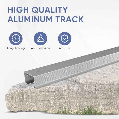JUBEST 4FT Commercial Grade Pocket Door Hardware and Track Set, Sliding Door Hardware 44.69", Durable and Smoothly, Easy to Install