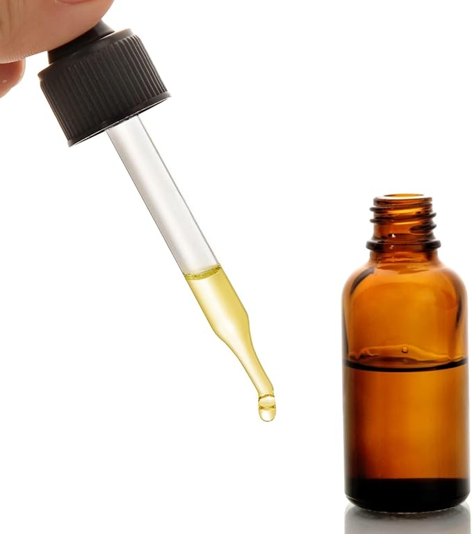 4 Pack, 2 oz Bottles with Dropper & 1 Funnel & 4 Labels - Essential Oils Bottles for Health, Personal Care & Beauty - 60ml Thick Dark Amber Glass Tincture Bottles, Refillable Cosmetic Containers