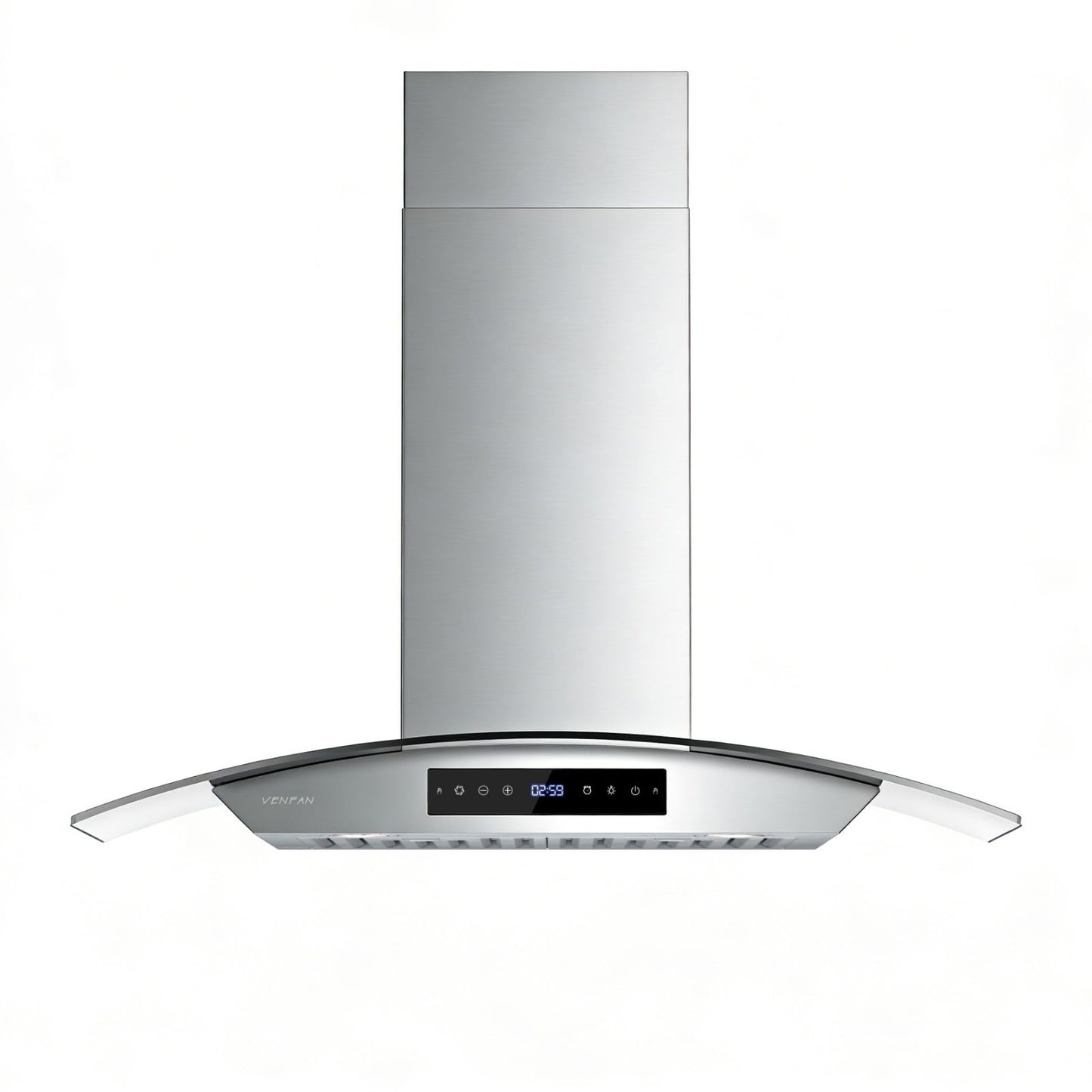 VENFAN Wall Mount Range Hood 30 inch, 1200 CFM High Suction Kitchen Vent Hood, Energy Saving DC Motor, 8-Speed Fan, Ducted/Ductless Convertible, Memory Function & Delay Shutoff, Tempered Glass