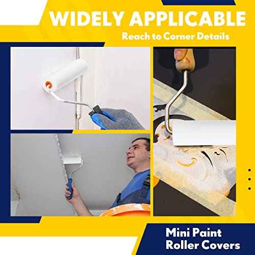 Leumoi 160 Pcs 4 Inch Foam Mini Paint Roller Covers Foam Paint Roller Small High Density Foam Paint Roller Refills Bulk Brings Smooth Finishes Flat Surfaces for Painting Walls Cupboards Doors
