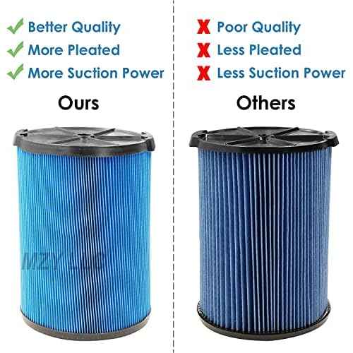 VF5000 3-Layer Pleated Paper Vacuum Filter for RIDGID 5-20 Gallon Vacuums, VF3502 Replacement Vacuum Bags Compatible with Ridgid Wet/Dry Vacuum 12-16 Gallon