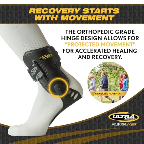 Ankle Brace Designed to Provide Maximum Support and Protection for Individuals Dealing with Chronic Ankle Instability, Arthritis, or Recovering from Moderate to Severe Ankle Injuries. - Large