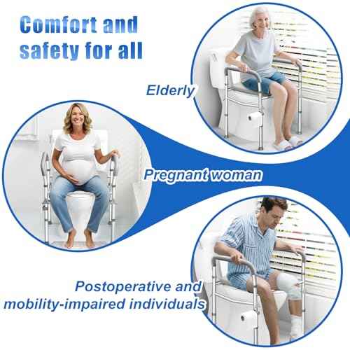 Raised Toilet Seat with Handles,2-in-1 Shower Chair & Toilet Seat Riser for Seniors, 8-Level Height & 3-Level Width Adjustment, Fits Must Body Sizes and Toilets, for Pregnant & Disabled