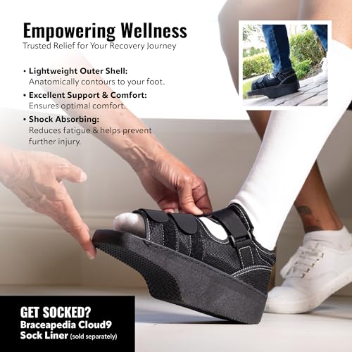 Wedge Post-Op Shoe, Medical Offloading Shoes for Toe Injuries, Surgical and Orthopedic Boot for Foot, Plantar Fasciitis, Bunion, Hammertoe, Broken Toe Support for Men and Women, Size XS