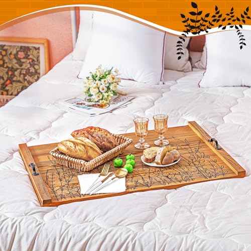 Wooden Noodle Board Stove Top Cover with Handles for Electric Stove 30" x 22" Pine Wooden Stoves Cover for Gas Burners Decorative Tray for Kitchen Counter Space