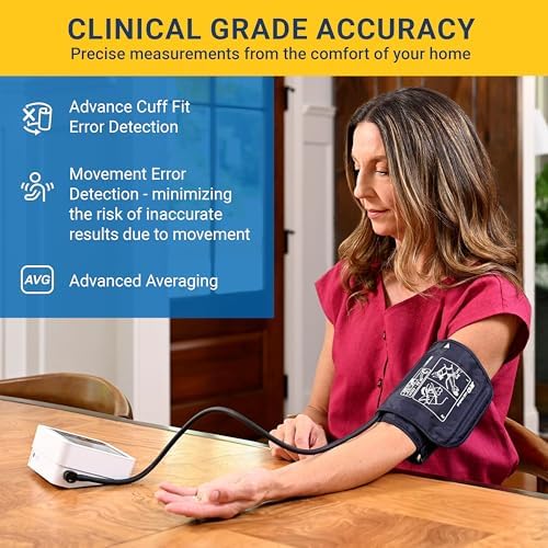A&D Medical Voice-Guided Blood Pressure Monitor for Home Use with Bluetooth, UA-1040TBLE - Wide Range Cuff (8.6-16.5" / 22-42cm) Ideal for Visually Impaired - 3 Language Selections, Accessible