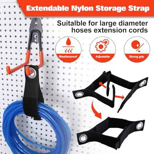 12 Pack Garage Hooks, Steel Heavy Duty Garage Storage Hooks with Anti-Slip Coating, Wall Storage Hanger, Garage Organizer Wall Mount Utility Hooks for Hanging Bikes Ladder Yard Tools