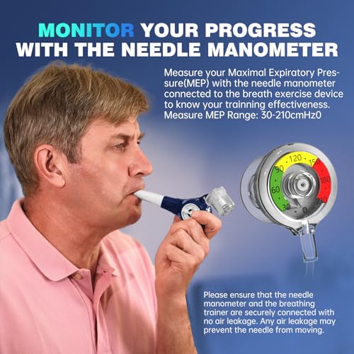 Lung Trainer with Travel Case | Breathing Trainer for Better Breath | Lung Exerciser Device & Breathing Exercise Device for Lungs | Incentive Spirometer Adult & Lung Strengthener