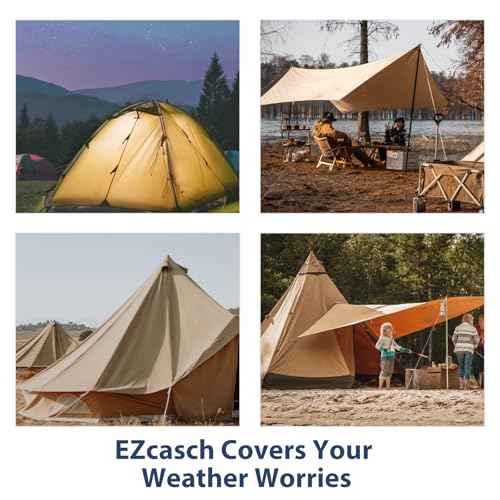 8¡¯x10¡¯ Canvas Tarps Heavy Duty Waterproof Tarpaulins with Aluminum Grommets,UV Resistant, 22Mil Multipurpose Drop Cloth, 14oz Cover Sheet for Outdoor and Indoor Use with Ropes Yellow