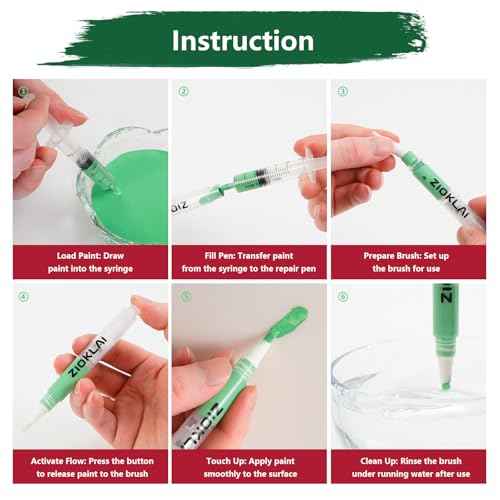 Touch Up Paint Pen 8PCS Set 4 Paint Touch Up Pens Fillable with Pointed, Round & Flat Tips Brushes Ideal for Wall Repair Window Wood Furniture Cabinet