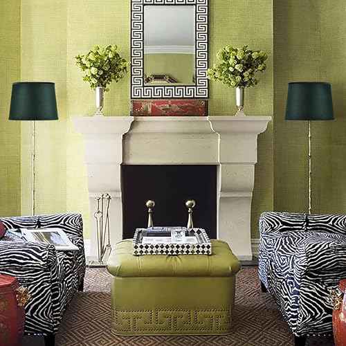 Drum Lamp Shades Large (2 Pack), 14 * 16 * 11 Inch Luxurious Gold Mirror Reflection Modern Farmhouse Lampshades Green for Floor&Table Lamps Replacement Living Room/Bedroom, Required Assembly£¬By GO&SO