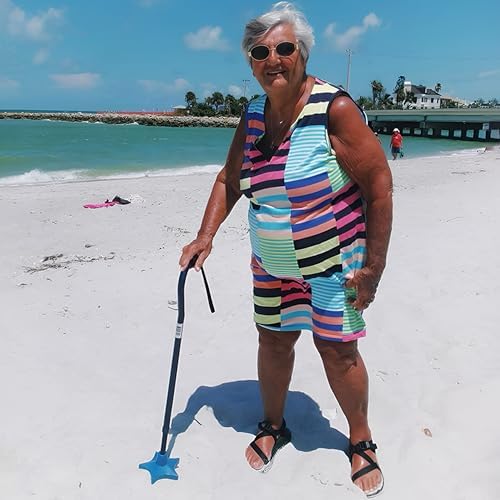 Superstar Self Standing Cane Tip has Non-Slip Heavy Duty Rubber Base to Prevent Slip, Cane Tips 3/4 inch Heavy Duty Replacement, 6-Inch Star Design for Superior Traction & Balance for Seniors