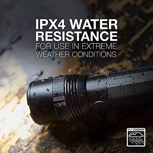 Energizer TacR-1000 Flashlight Rechargeable, Bright Rechargeable Tactical Flashlight for Emergencies and Camping Gear, Water Resistant Flashlight, USB Included
